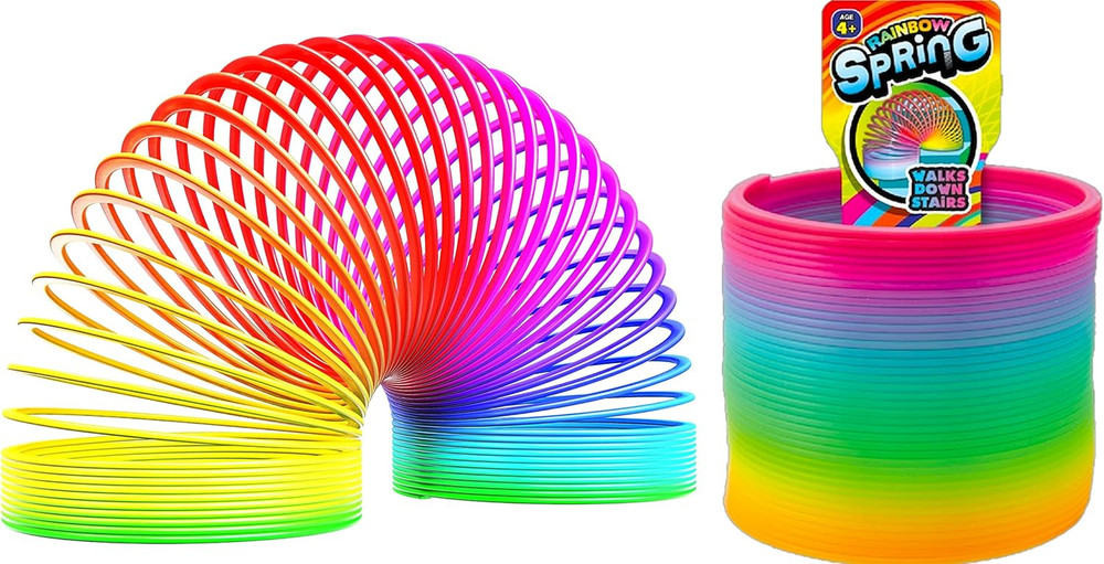 JA-RU Big Magic Rainbow Color Spring Pack (1 Unit) Original Plastic Coil Fidget