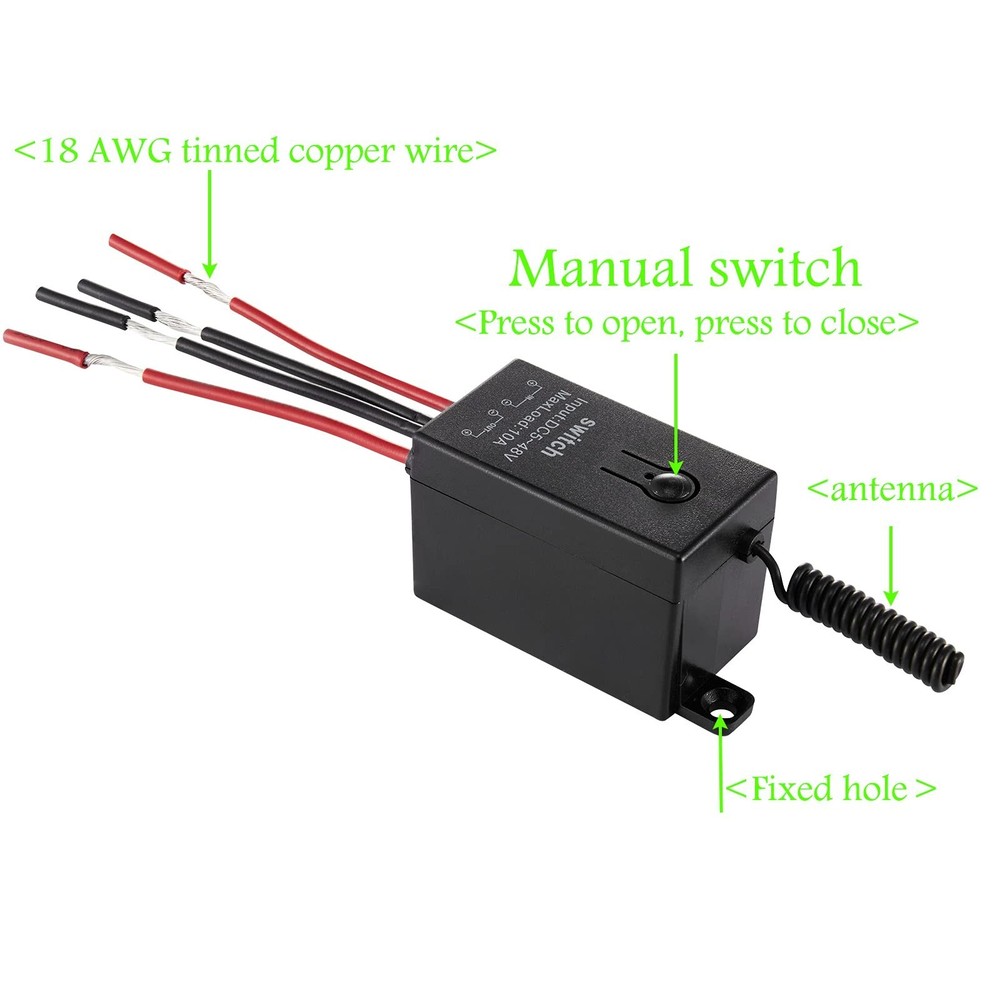 Wireless Switch12V,2 Way Mini Remote Switch DC 5V/12V/24V/48/10A Relay Wirele...