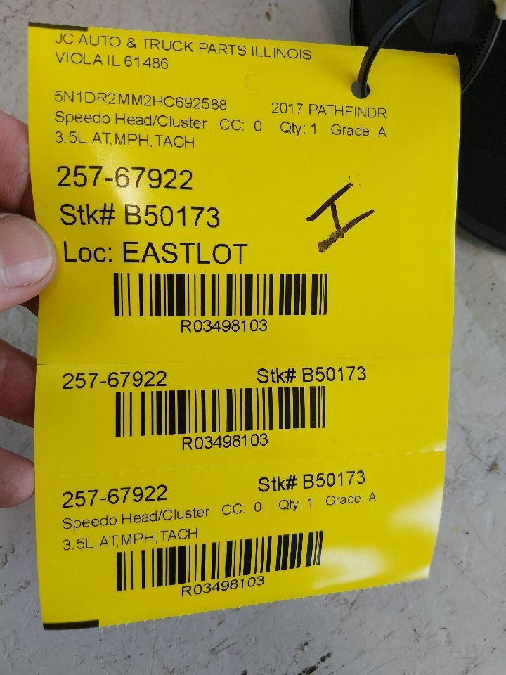Speedometer Cluster MPH Fits 17 PATHFINDER 3498103
