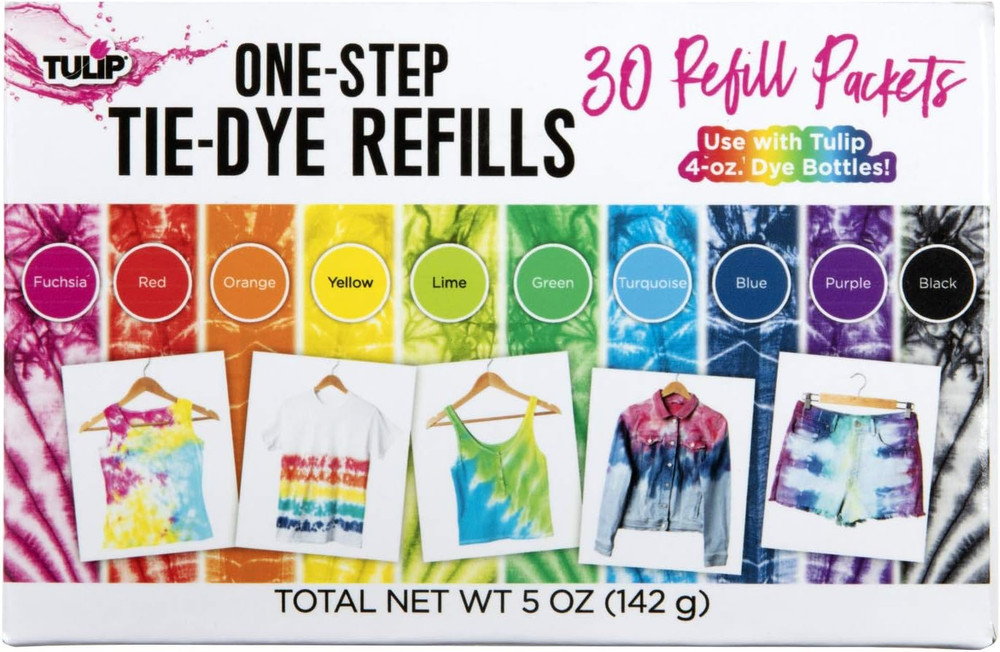 One-Step Tie-Dye Kit Refills, Rainbow Tie Dye, Multicolor, 30 Pack