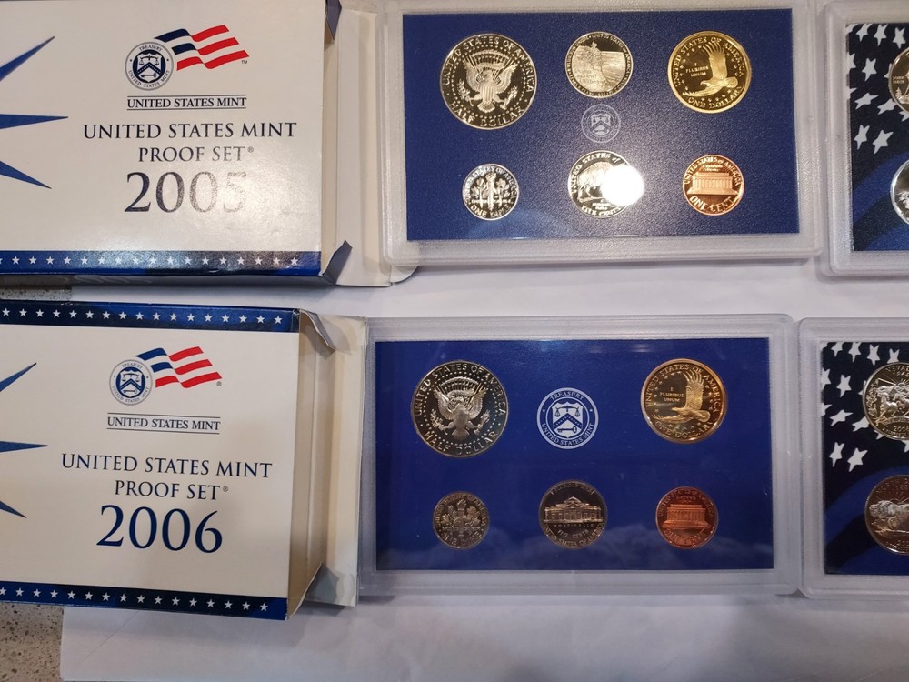 2005 And 2006 US Mint Proof Set Sets With COA 21 Coins Total