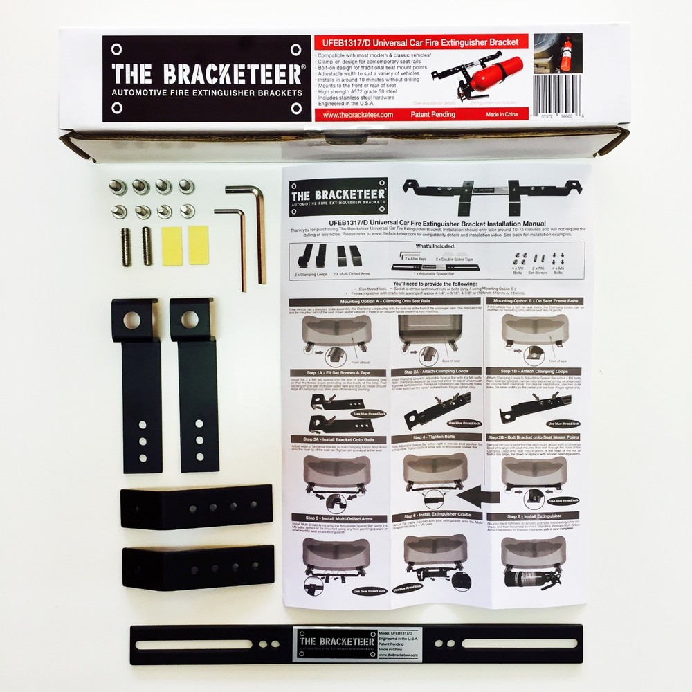 The Bracketeer Car Fire Extinguisher Bracket | Fits Most Vehicles