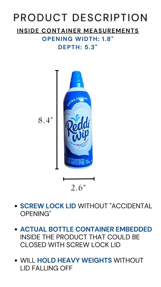 Cream Diversion Safe Stash Can Screw Lock Hidden Compartment