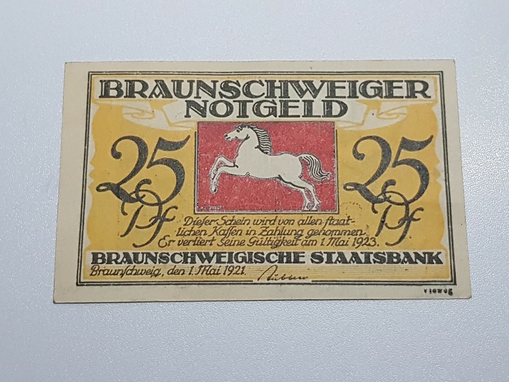 25 Pfennig 1921 Excellent Condition Old BANKNOTE Germany