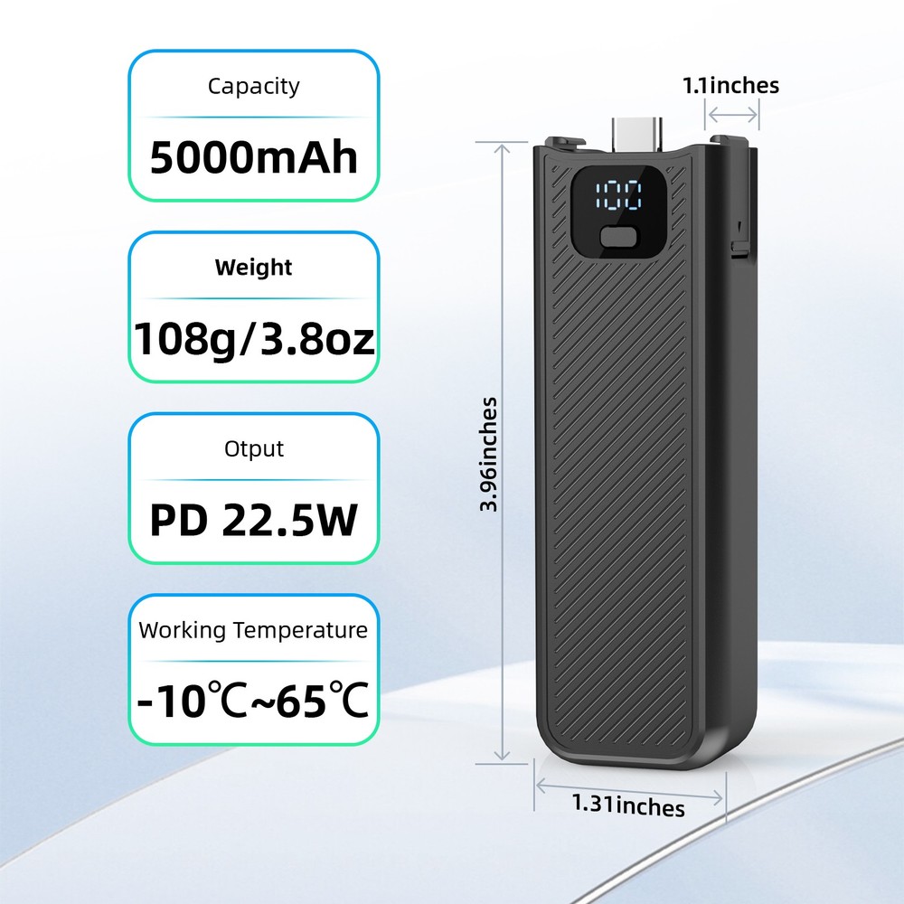 2 Pack 5000mAh Pocket 3 Battery Handle for DJI Osmo Pocket 3 Creator Combo