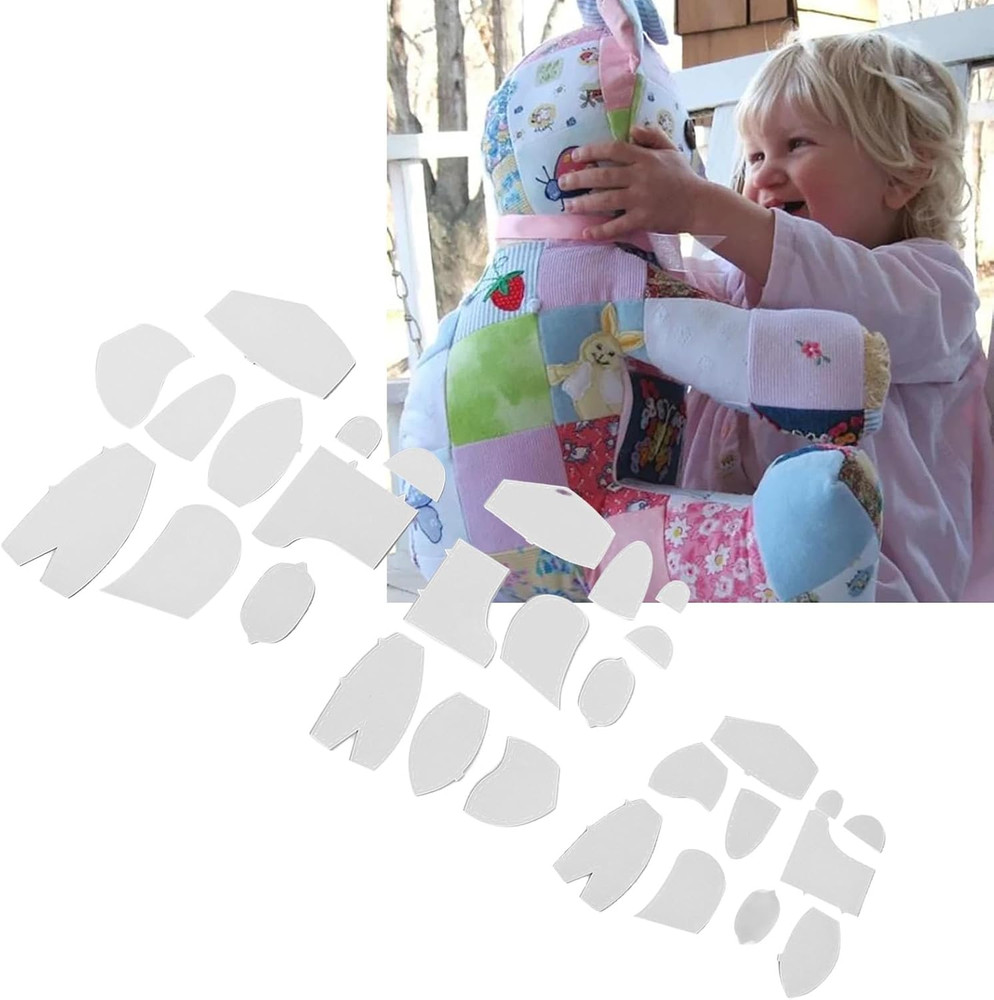 30 Pcs Memory Bear Sewing Patterns Template, Memory Bear Acrylic Template Ruler
