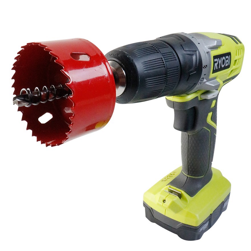 Construct Pro Speedy Screw in Cable Pass Through Port (White) with Hole Saw