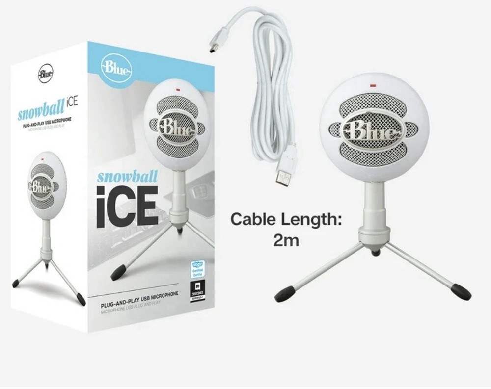 Logitech for Creators Blue Snowball iCE USB Microphone - White