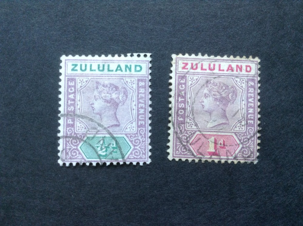 ZULULAND Stamp - 1894 QV - 1/2d & 1d - Used