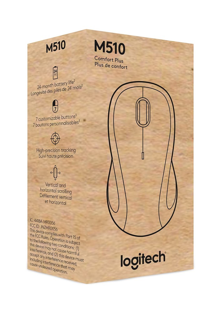 Logitech M510 Wireless Mouse, Mouse for Laptop and PC with USB Unifying Receiver