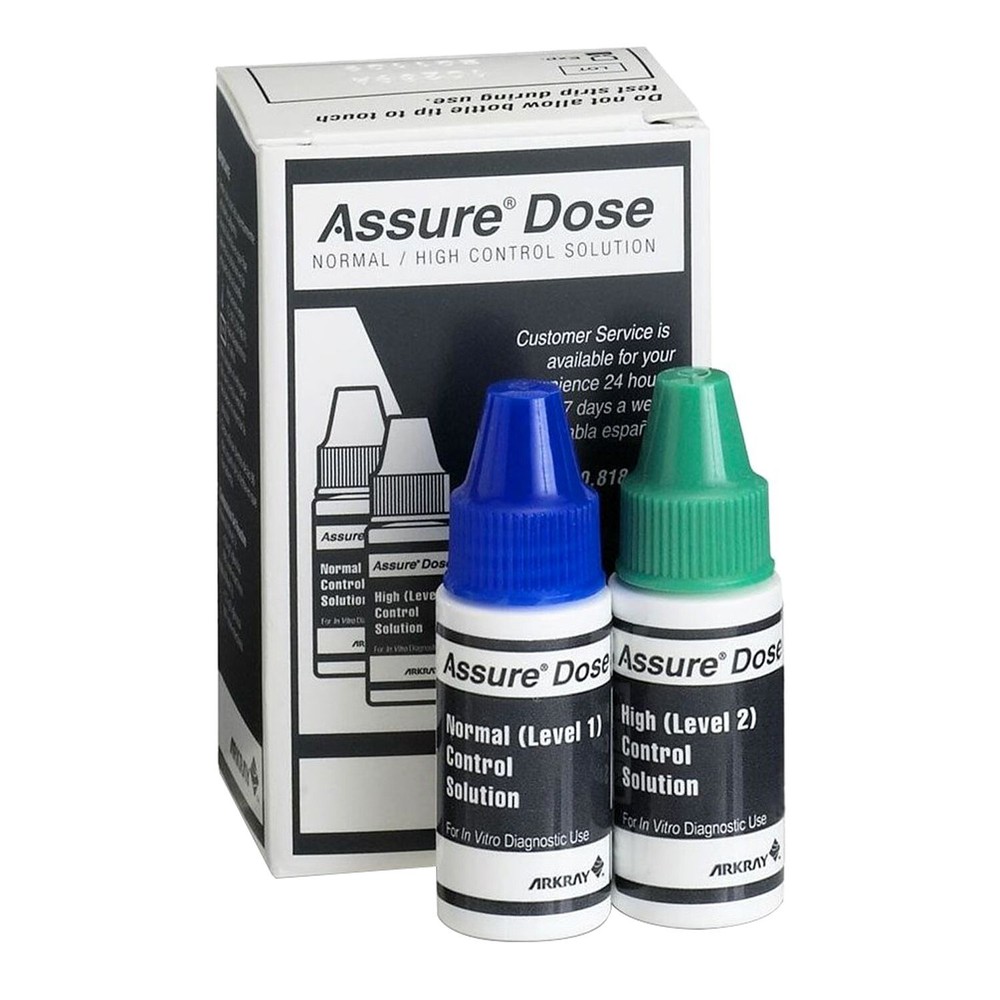 Arkray Assure Dose Blood Glucose Control Solution Level 1 Level 2 Glucose Meters