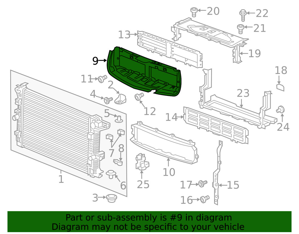 Genuine GM Radiator Air Baffle 23368097