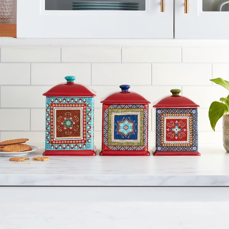Monterrey 3 Piece Canister Set, Multicolor
