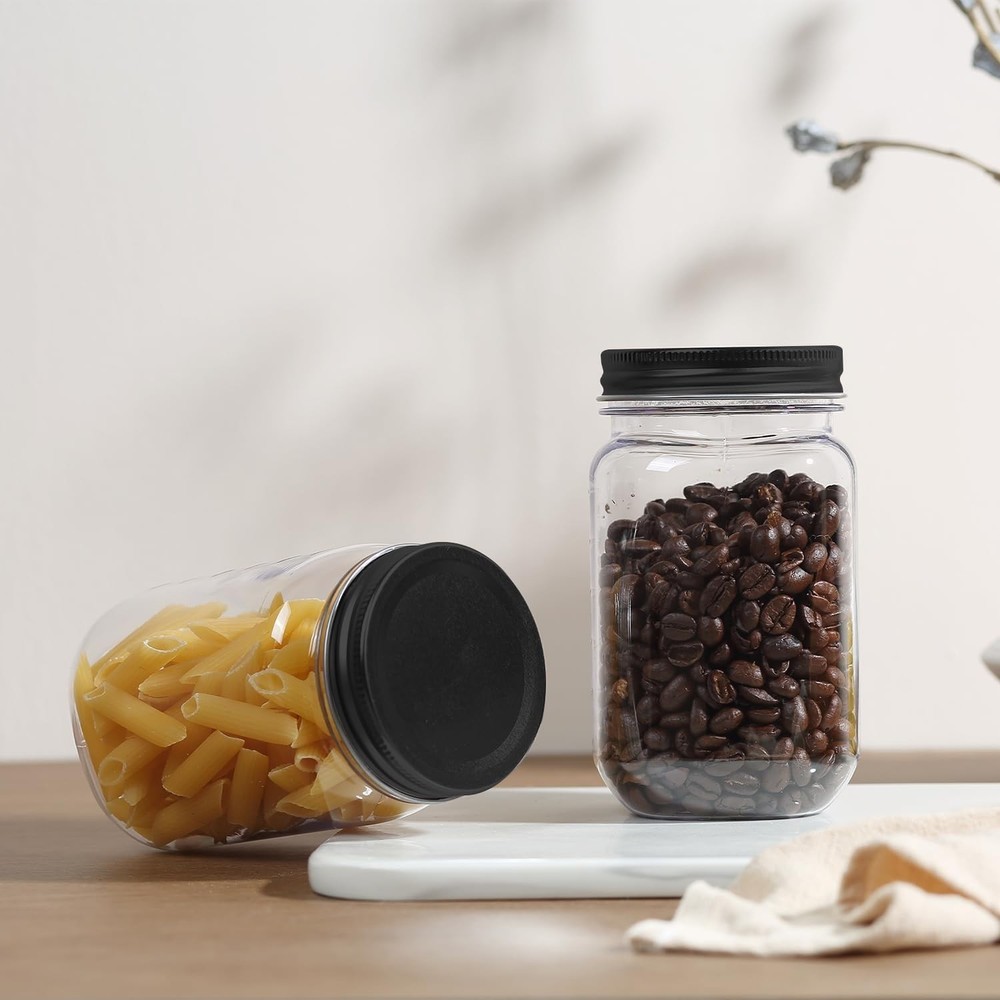 Multi-Purpose 20 Pack of 16 oz Clear Plastic Jars - Airtight & Reusable Solution