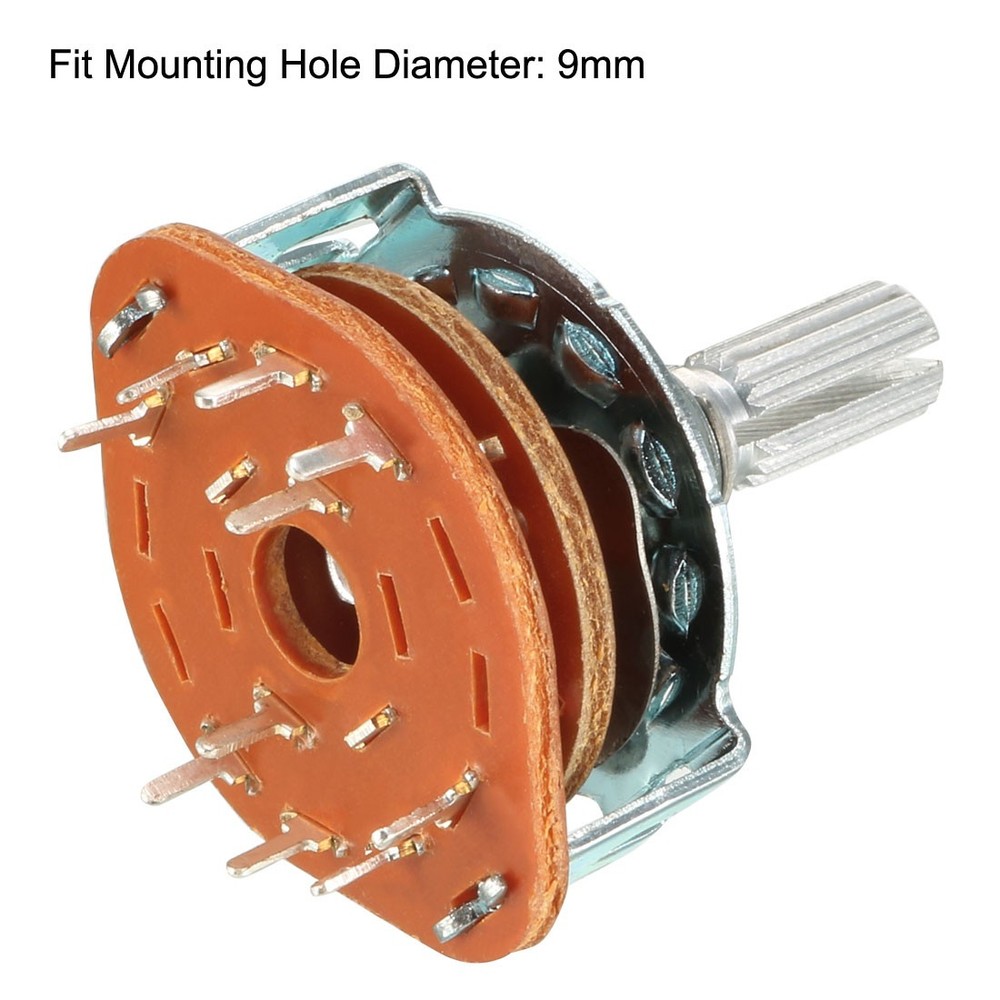 5pcs 2P4T 2 Pole 4 Position Single Deck Band Channel Rotary Switch Selector