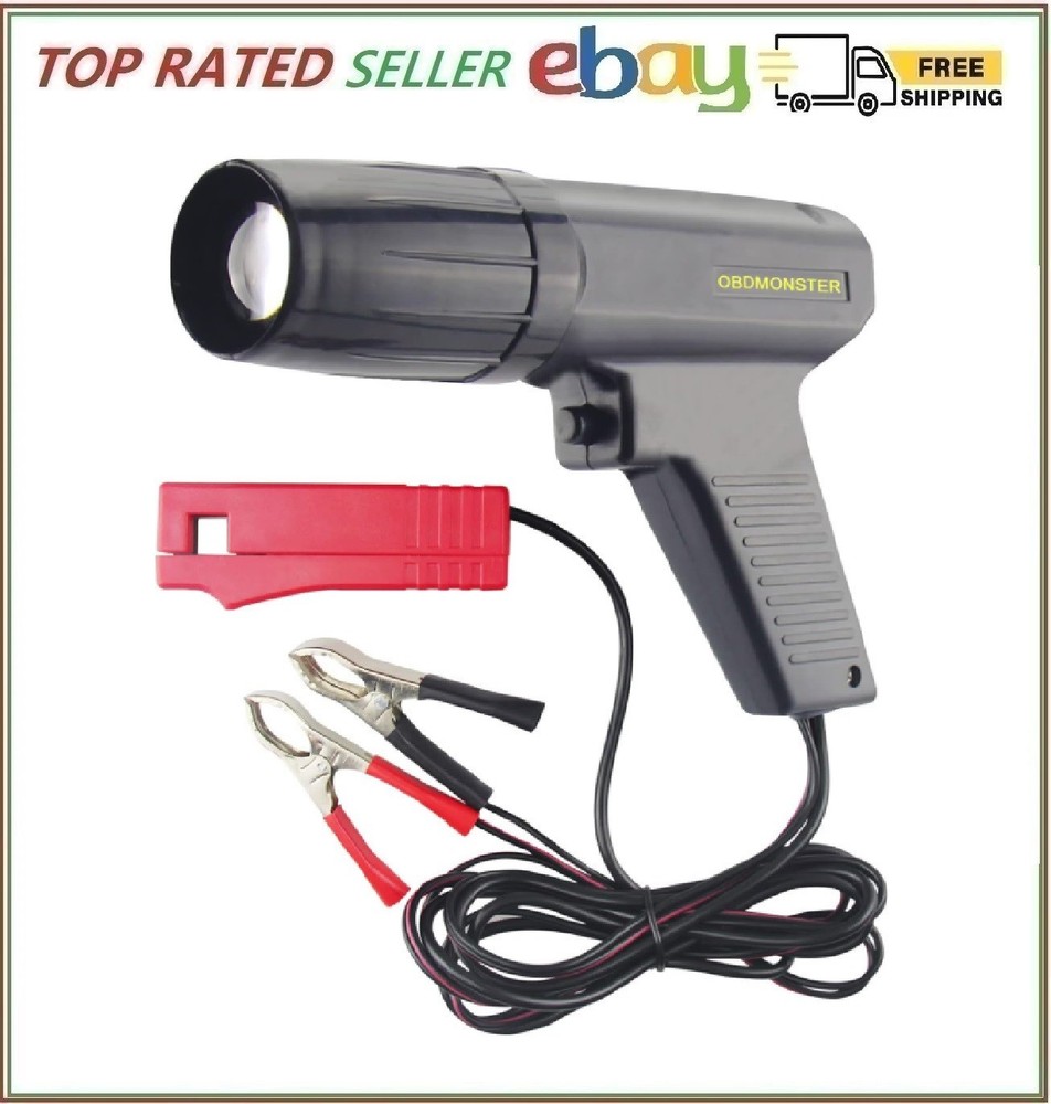 Automotive Timing Light 12V, Inductive Ignition Timing Light Gun for 2&4 Stro...
