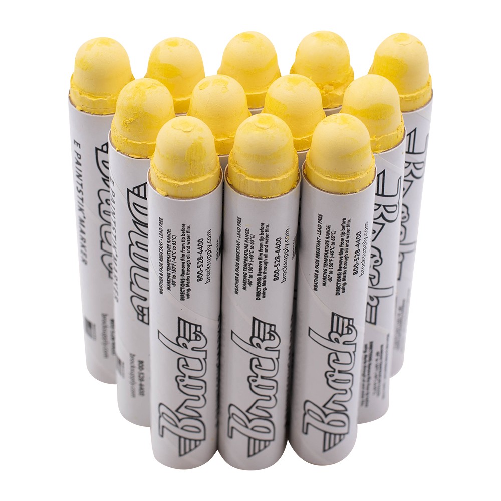 Brock Yellow E Paintstik Marker Crayon 1 Dozen Per Box