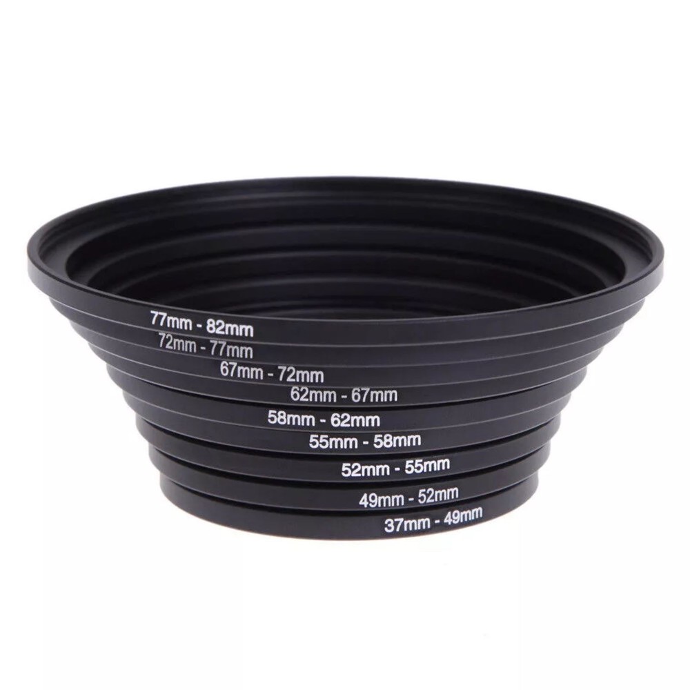 37-82mm Camera Lens Filter Adapter Ring Eco-Friendly Versatile 18pcs Universal