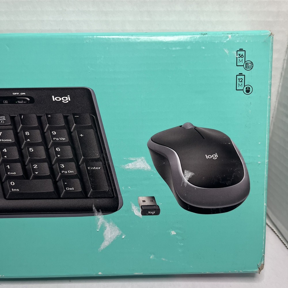 Logitech MK270 Wireless Keyboard and Mouse Combo Black USB Receiver - Open Box
