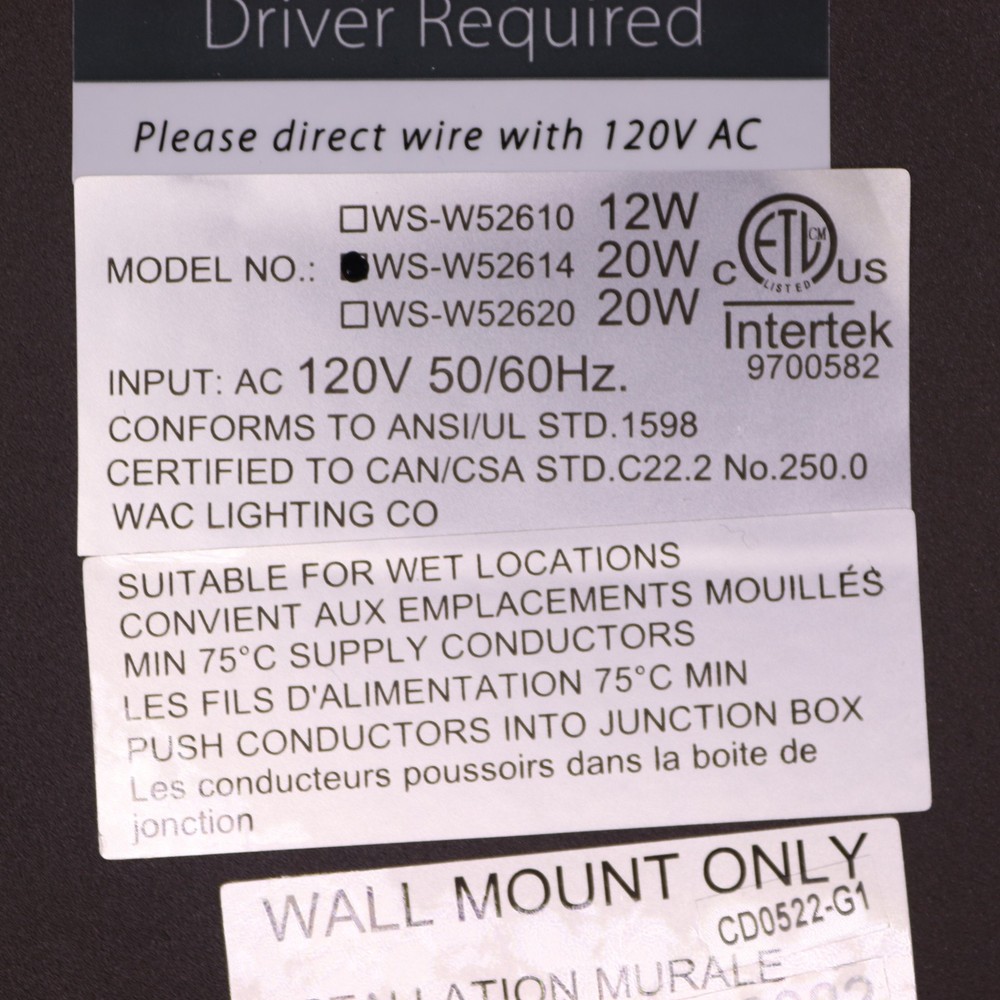 LED Wall Light In Bronze 3000K 14" WS-W52614 Missing Shade