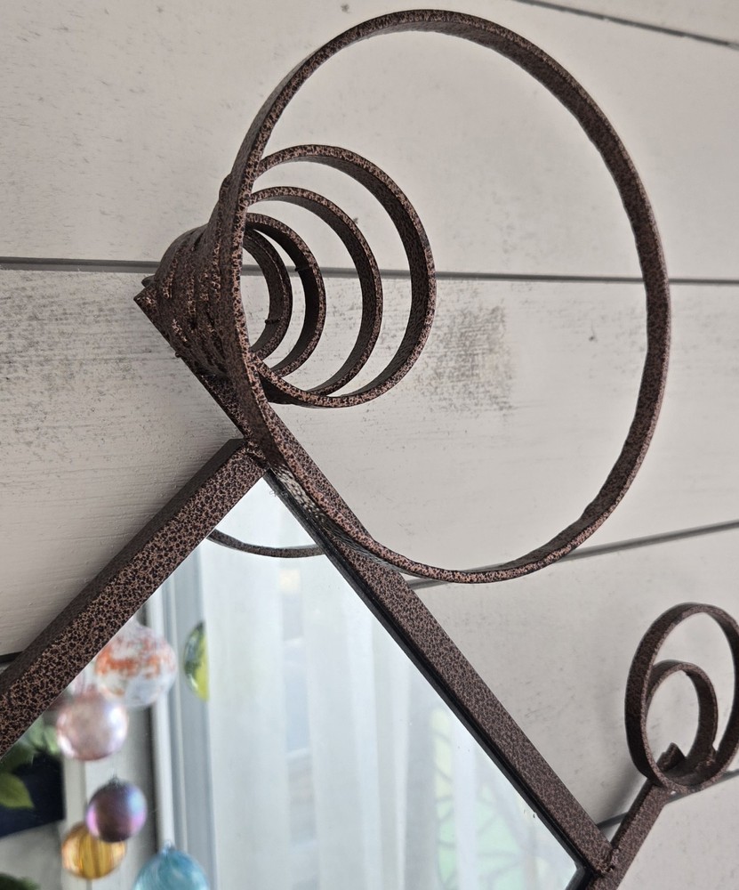 Vtg Post Memphis Modern Studio Asymmetric Corner Orbit Wall Mirror Art Sculpture