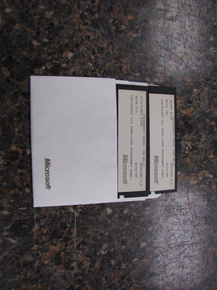 1989 Microsoft Excel for OS/2 Floppy Utilities/Setup Disks Version 2.2 Beta III