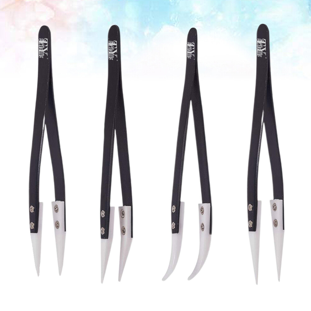 4PCS Tweezers Replaceable Tips with Temperature Resistance Precision Tips