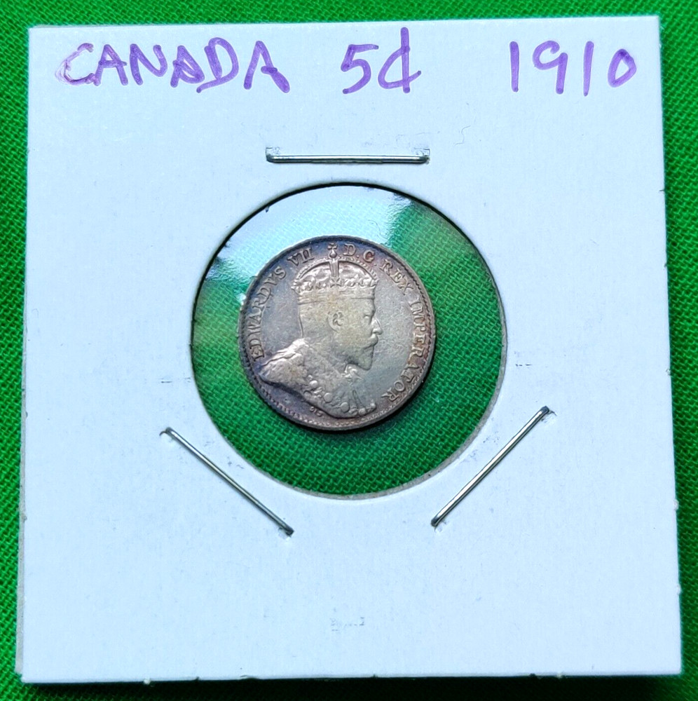 CANADA 5 Cents Silver 1910 Edward VII