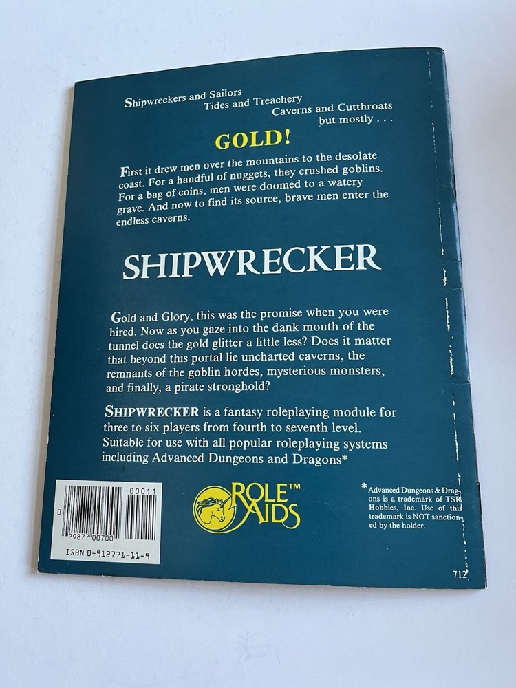 Advanced Dungeons and Dragons Shipwrecked Mayfair 1983