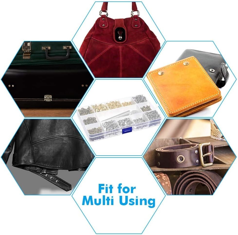 Versatile Leather Rivets Kit with 3 Setting Tools - Craftsmanship Essentials