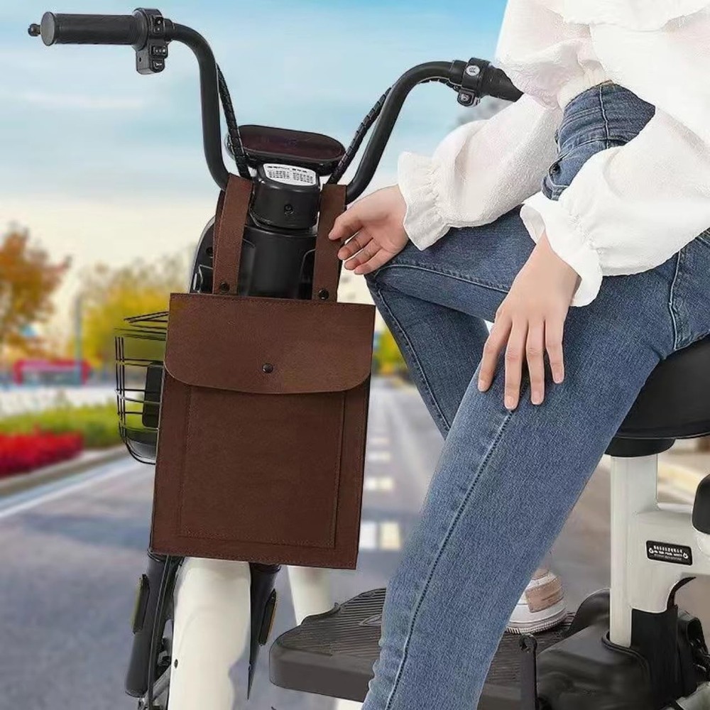 Stylish Front-mounted Scooter Bag for Everyday Essentials - Hook & Loop Closure