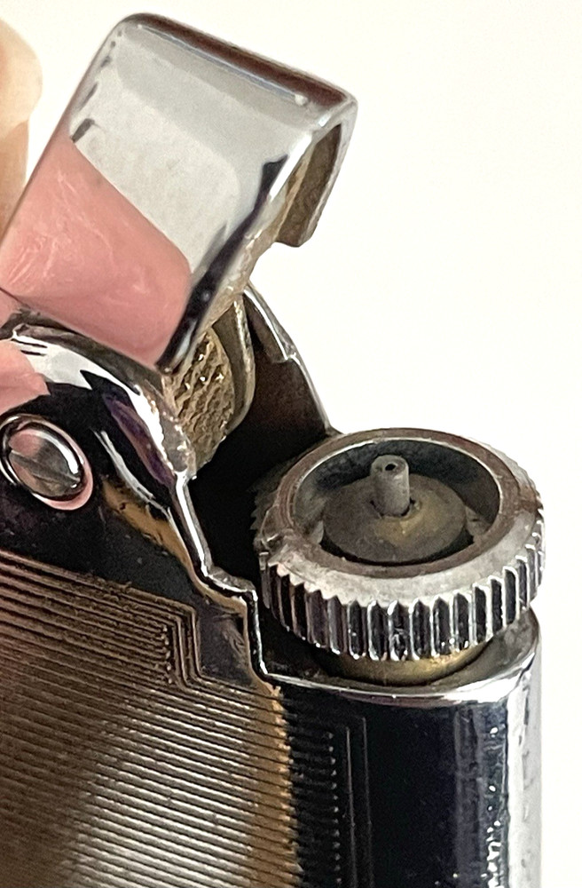 VARAFLAME ADONIS by RONSON Cigarette Lighter CHROME Model '60s BROWN CASE