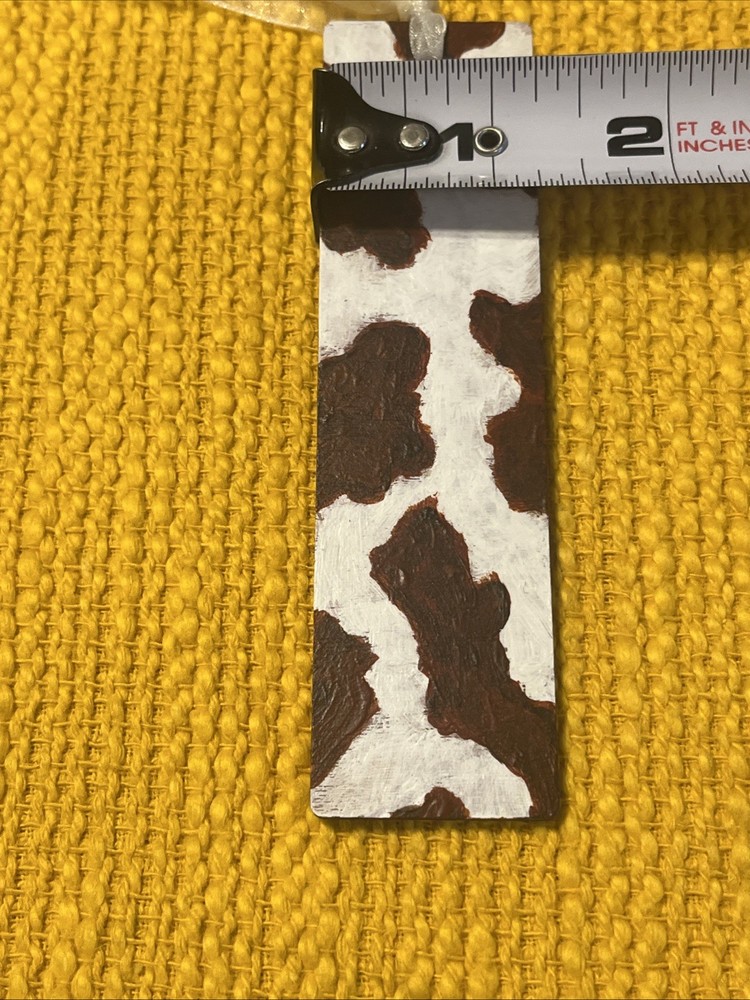 Bookmark Hand Painted Cow Print Design
