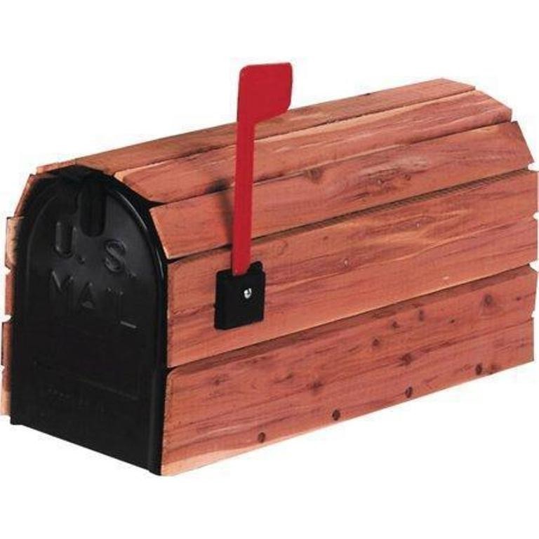 NEW Cedar Wrapped Mailbox- Cedar Slats Encasing A Galvanized Steel Mailbox