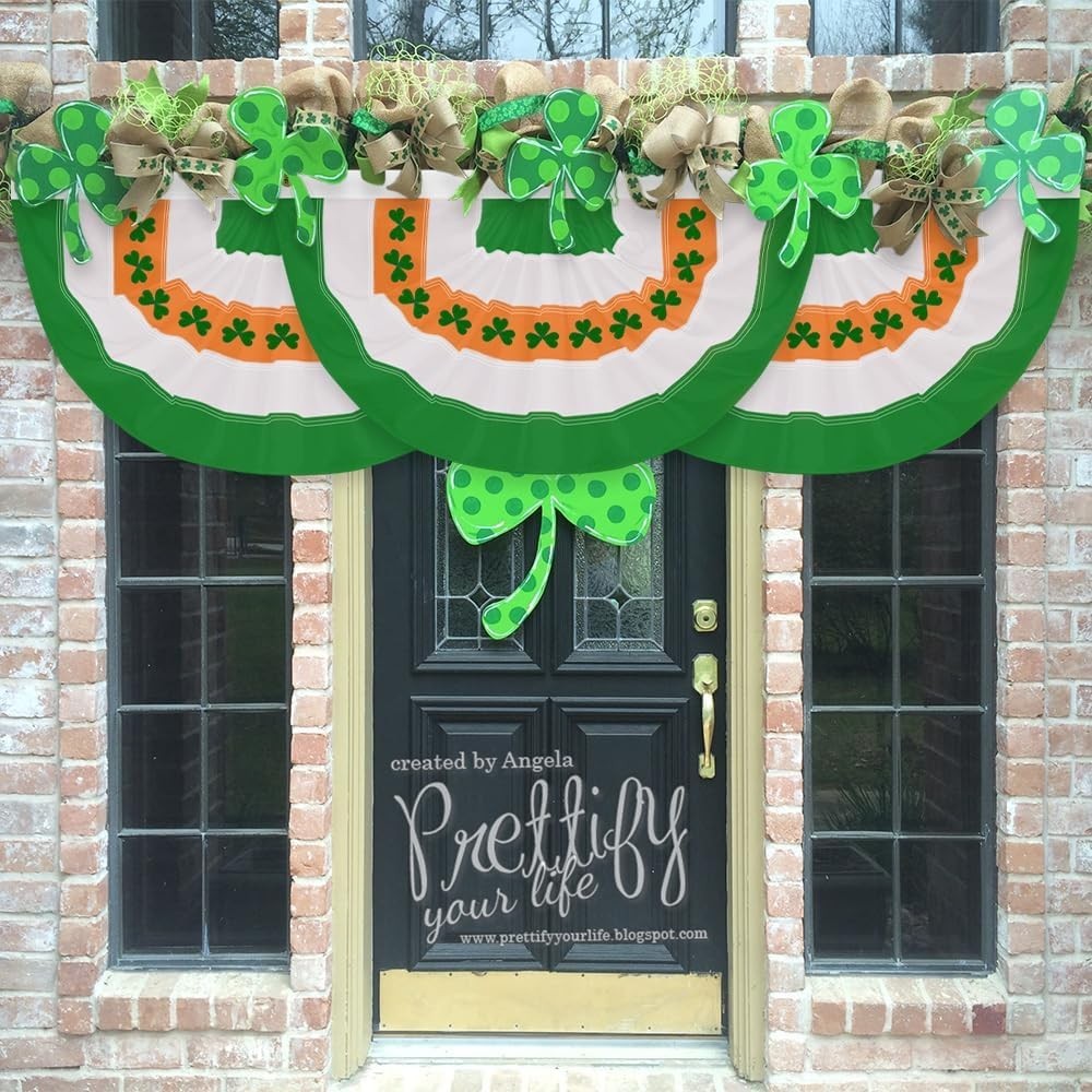 Double-Sided Irish Bunting Flags Set - 4 Pack, Perfect for St. Patrick's Day
