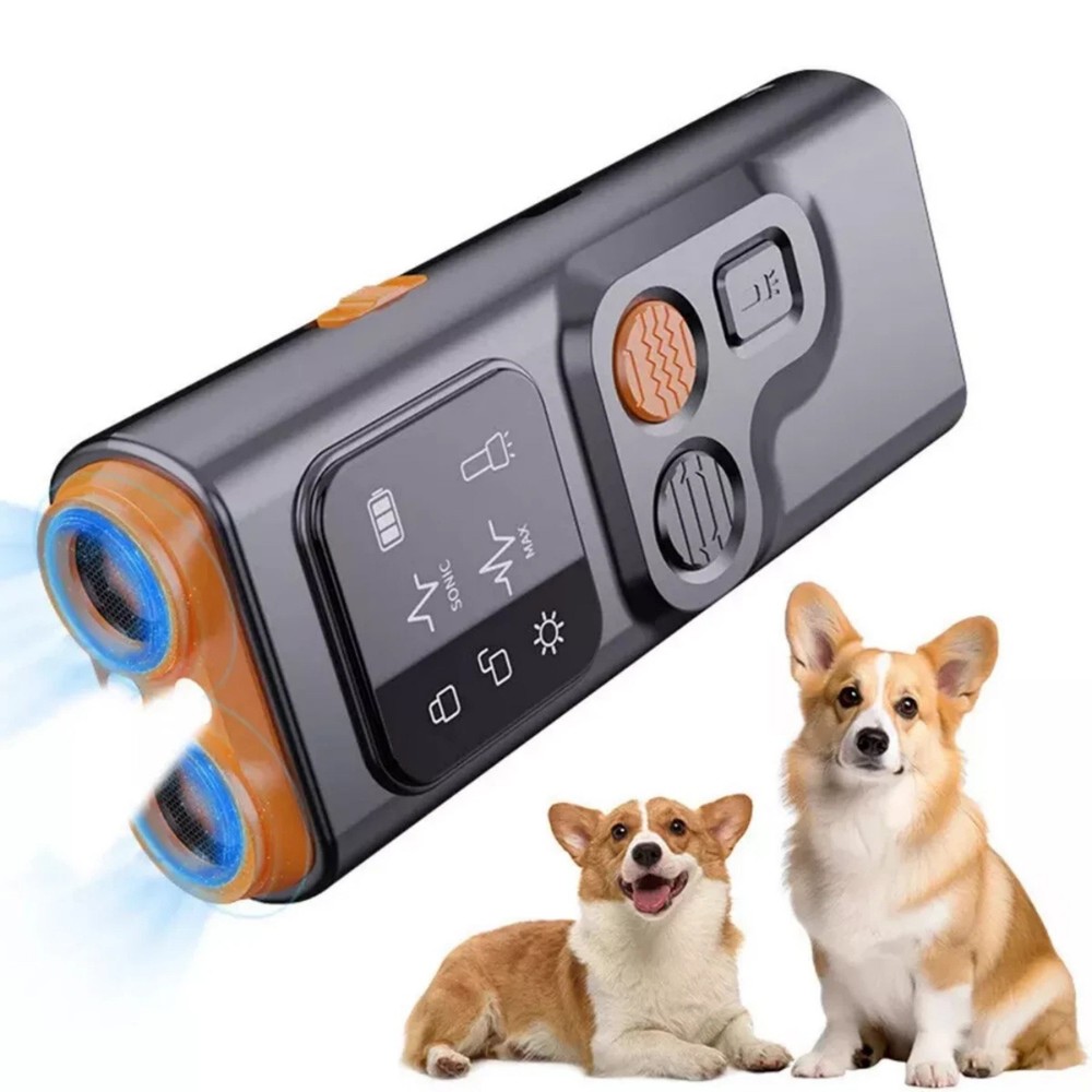 Ultrasonic Dog Training Device with Bark Deterrent and LED Flashlight Feature
