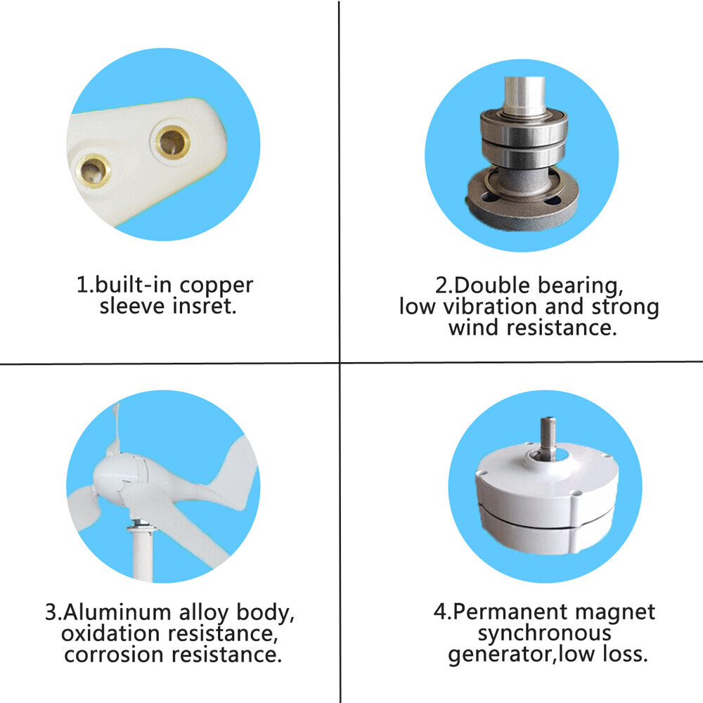 3000W 48V Wind Turbine Generator With MPPT Charge Controller Regulator Kit Solar