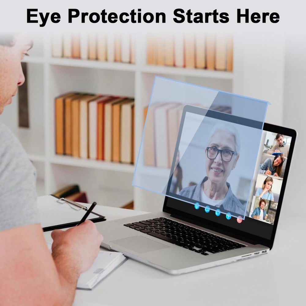 15.6 Inch Blue Light Screen Protector Panel, Eye Protection Anti-Scratch Blue...