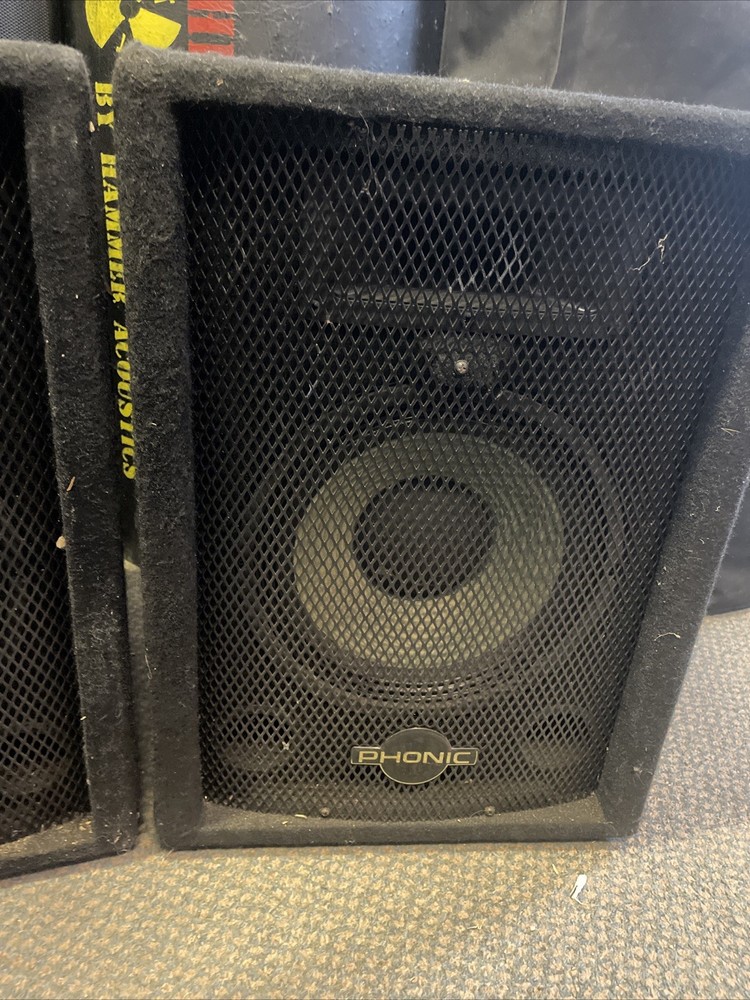Phonic S710 Passive PA Speaker Pair Mains Works!