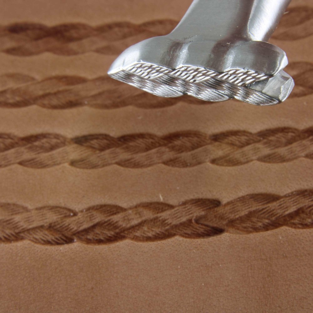 Stainless Steel Craftplus - Small Triple Textured Braid Stamp (Leather Tool)