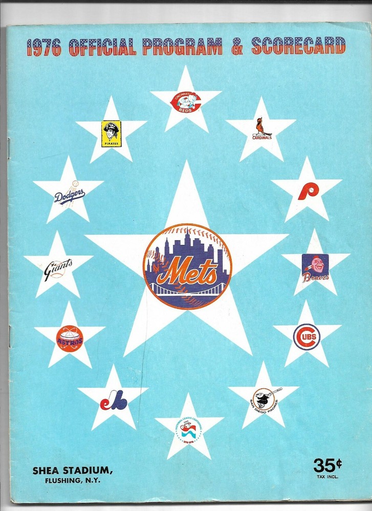 1976 New York Mets vs Pittsburg Pirates Program/Scorecard---Casey Stengel