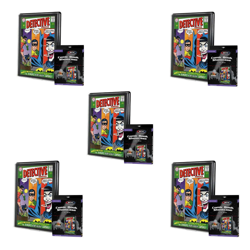 BCW SILVER Comic Book Showcases - UV Protection Display Case - *FIVE PACK*