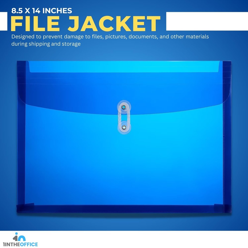 1InTheOffice Poly Envelopes Button & String Closure, Expanding Wallet, Legal ...