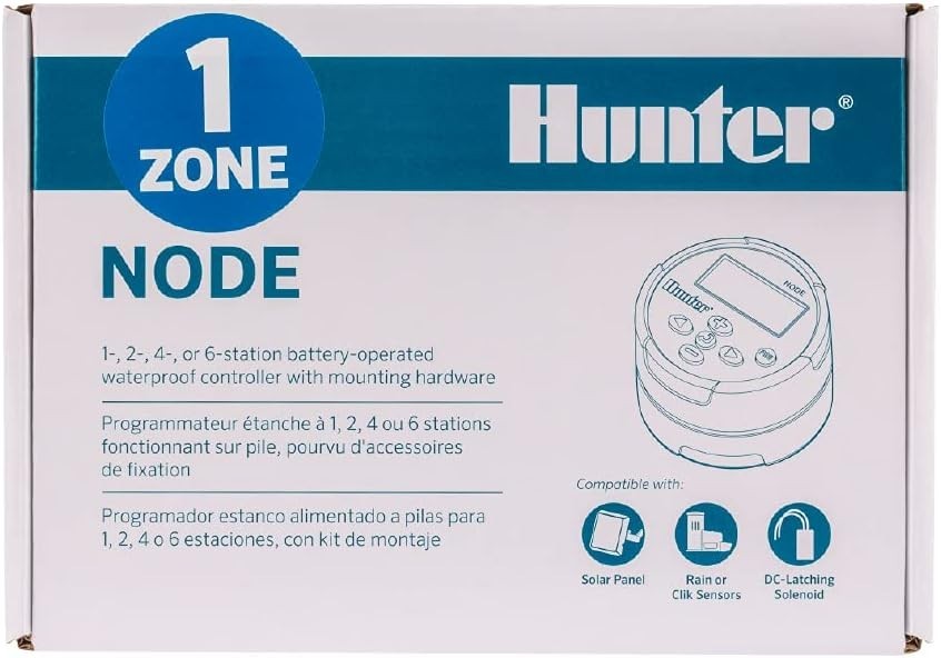 Hunter NODE100 Single-Station Battery Controller With DC-Latching Solenoid