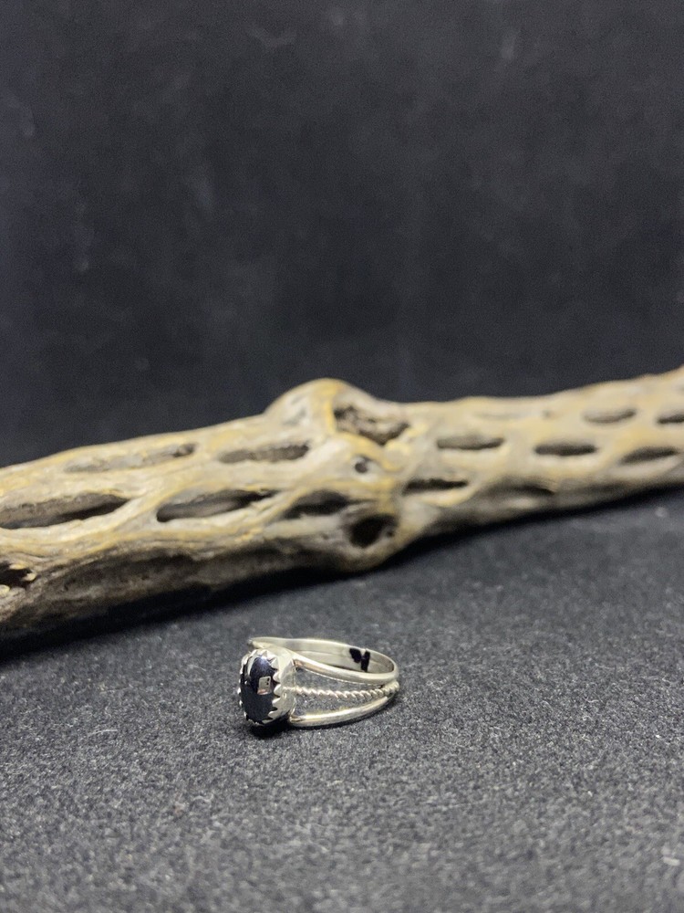 Native American Navajo Hematite Sterling Silver Ring Size 5