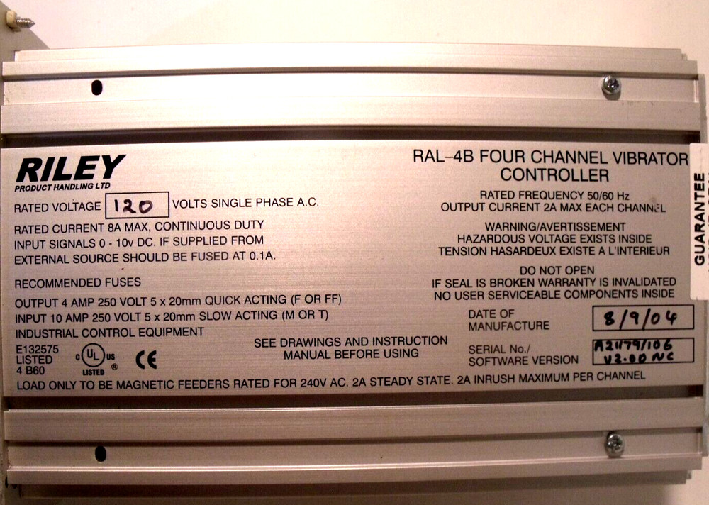 Riley RAL-4B Four Channel Vibrator Controller