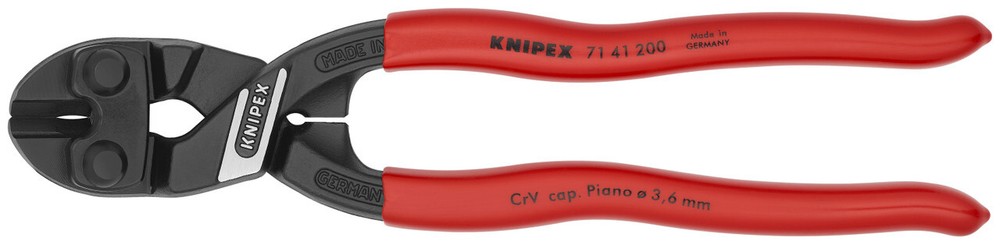 Knipex 71 41 200, CoBolt® High Leverage 20° Angled Compact Bolt Cutters, 8",Bulk