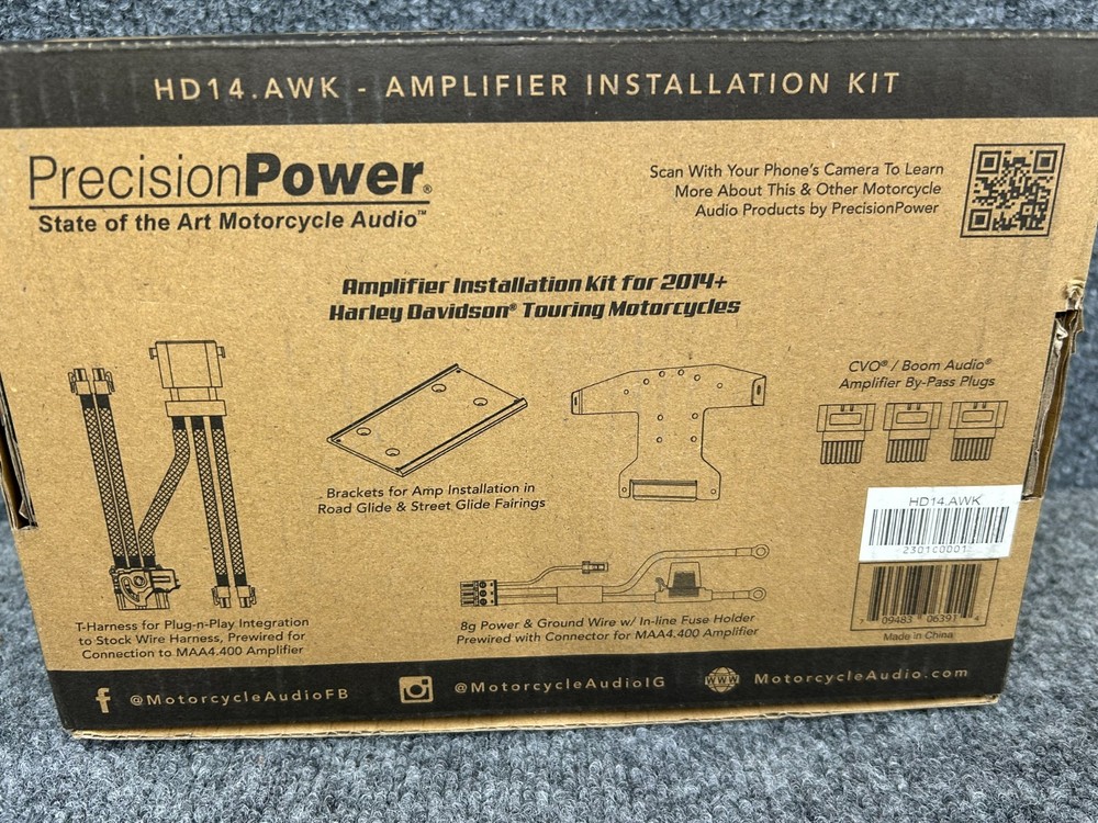 HARLEY 14-23 ROAD GLIDE Precision Power HD14.AWK Amplifier Installation Kit