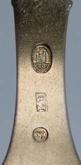 1903 Danish .826 Silver Dragon Handle Serving Spoon
