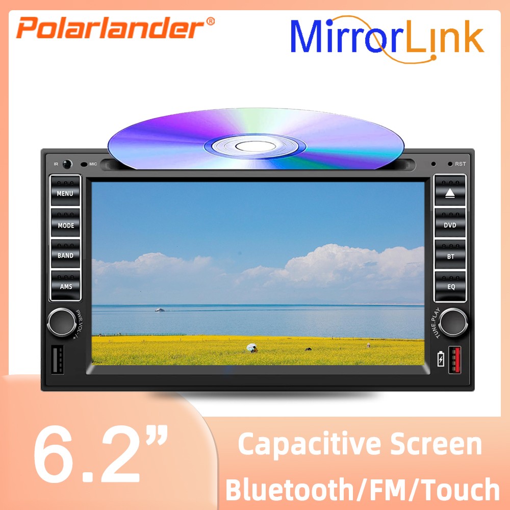 Touch Screen 6.2" 2 Din USB/SD/AUX Stereo Remote control  BluetoothDVD/CD Player